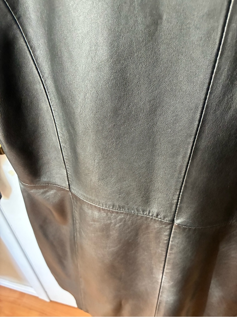 Danier Black Leather Longline Button Coat with removable liner - Picture 5 of 14